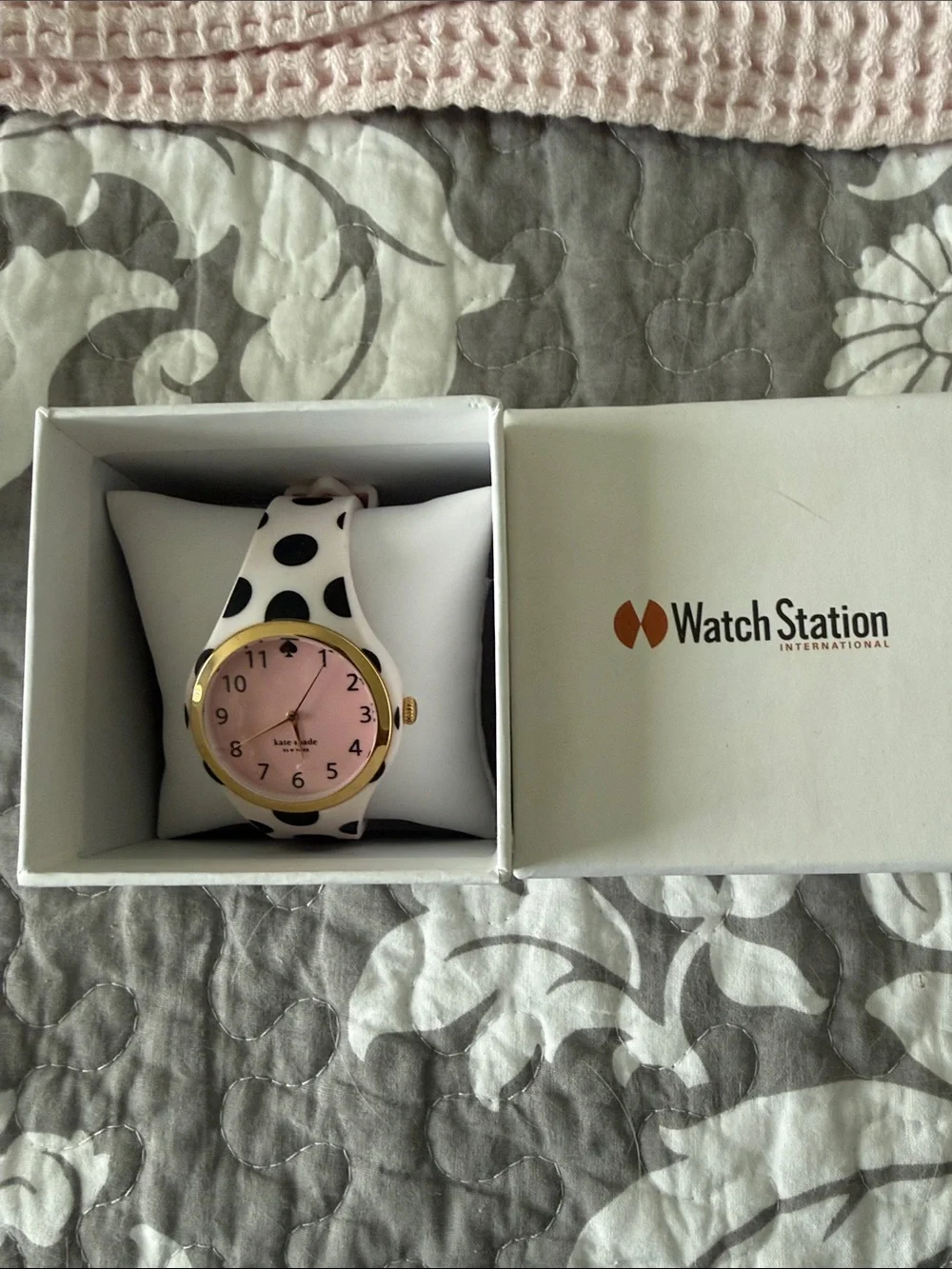 kate spade Pink Dial Black Polka Dot Ladies Watch